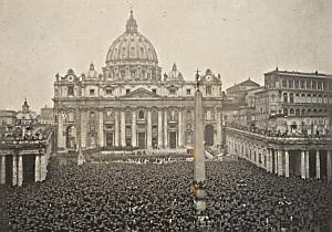 Umbrella Rainy Day Vatican Italy France Old Photo 1930