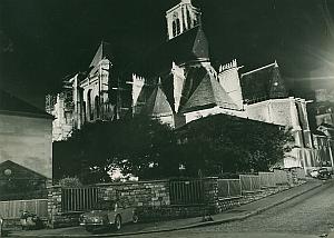 Eglise St Gervais by Night Paris France Old Photo 1965