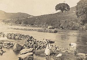 Spear Fishermen River Madagascar Old Diez Photo 1924