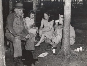 Maine WWII Picnic Party US Army Airfield Presque Isle Photo 1943