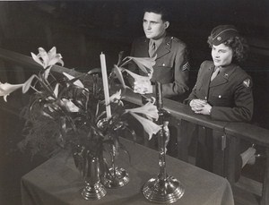 Maine WWII Chapel Prayers Lily Flower US Army Airfield Presque Isle Photo 1943