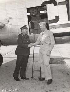 Maine WWII Officers Plane US Army Airfield Presque Isle Photo 1943