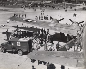 Maine WWII Aircraft Ambulance Open Day US Army Airfield Presque Isle Photo 1945