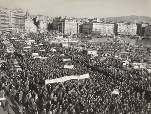 Miners Demonstration Mining Marseille France old Photo 1963