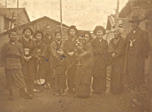 Family Group Portrait Fashion Japan Sendai Old Photo 1910