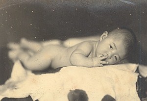 Portrait Young Baby Japan Sendai Old Photo 1910