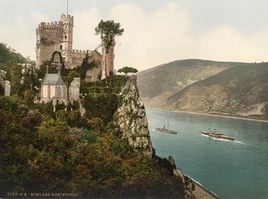 Schloss Rheinstein Germany Old PZ Photochrom 1900