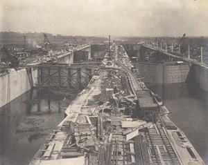 Panama Canal Works Gatun Locks Construction Old Photo 1912