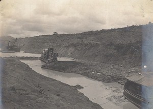 Panama Canal Works Culebra Cut Old Photo 1915