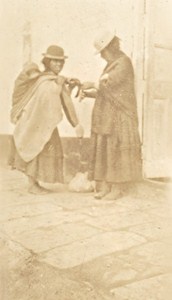 Bolivia Guaqui Village Women Old Snapshot Photo 1910