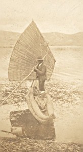 Peru Lake Titicaca Boatman Old Snapshot Photo 1910