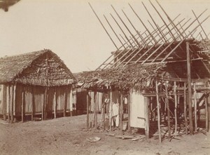 Madagascar Tamatave Hut Building Construction Old Snapshot Photo 1902