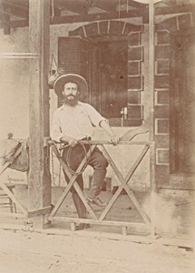 New Caledonia Ti Pindge Man Holding Whip Colonialism Old Photo 1895
