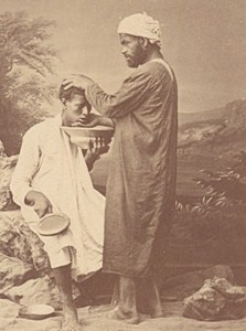 Arab Barber Tunisia Old Albumen Photo Fiorillo 1880