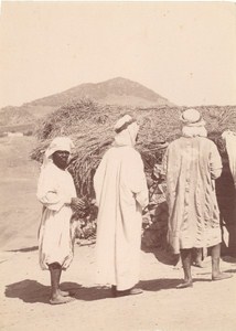 Tunisia Men Group Old Ethnic albumen Photo 1880