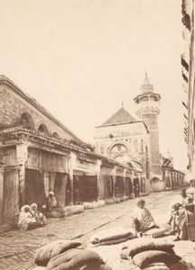 Tunisia Tunis Old Souk Souq Market Old Albumen Photo 1880