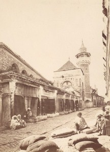 Tunisia Tunis Old Souk Souq Market Old Albumen Photo 1880