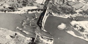 Vietnam War Tacoum Dam Destroyed French Aerial Photo 1950