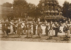 Cambodia King Royal Dancing Girls Sisowath Old Photo 1930