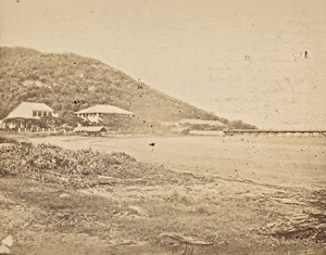 Indochina Mekong Delta House Jetty Old Gsell Photo ca 1870