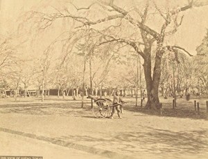 Japan Tokyo View of Uyeno Rickshaw Old Photo 1880