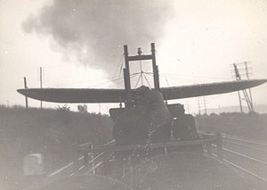 France WWI Hanriot Plane on Train Aviation Old Photo 1916