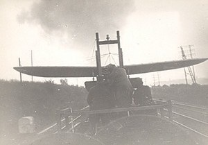 France WWI Hanriot Plane on Train Aviation Old Photo 1916