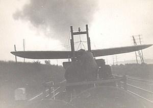 France WWI Hanriot Plane on Train Aviation Old Photo 1916