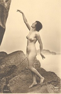 Woman Nude Risque France Real Photo Postcard 1930