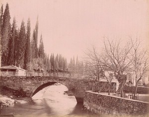 Turkey Izmir Smyrna Camel on Bridge old Rubellin Photo 1875