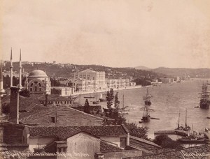 Turkey Istanbul Dolmabahçe Palace Sebah Joailleir old Albumen Photo 1880