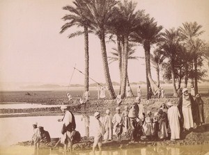 Egypt Egyptians Fellah along the Nile Old Ethnic Photo 1880