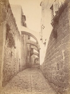 Israel Jerusalem Via Dolorosa Old Saboungi Albumen Photo 1890