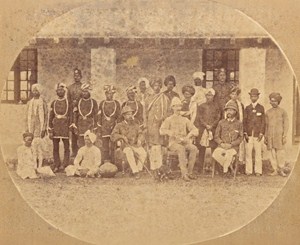 India Bombay English Officer House & Servants Old Photo 1865