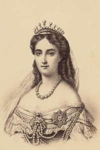 Olga Nikolaïevna de Russie Wurtemberg Queen Old Photo CDV 1860