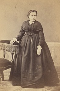 Woman Clothes French Fashion Paris Old Photo CDV 1865