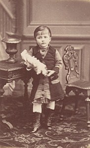Doll & Girl Clothes Spain Fashion Barcelona Old Photo CDV ca 1875