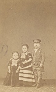 Lilliput Family Cocher France Old Photo CDV ca 1865