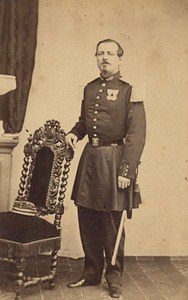 Toulouse Military Captain Medals Old Photo CDV 1860