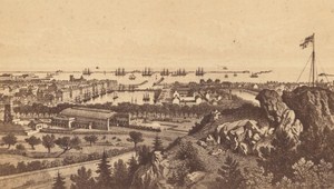 Cherbourg Panorama Maugendre France Old Photo CDV 1870