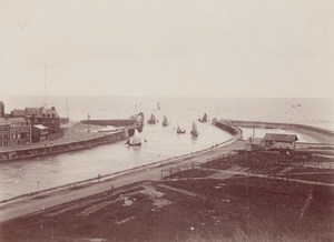 Dieppe Harbour Exit Boat Scene Snapshot Instantaneous Photo 1900