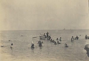 Dieppe Seaside Baths Scene Snapshot Instantaneous 1900