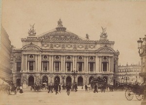 Opera Facade Paris Street Life Old Animated Instantaneous Photo 1885