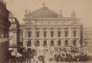 Opera Facade Paris Street Life Old Animated Instantaneous Photo 1885