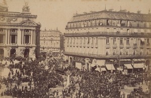 Boeuf Gras Parade Opera Paris Street Life Old Animated Instantaneous Photo 1885