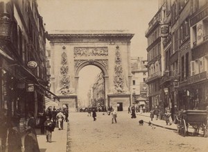 Porte Saint Denis Paris Street Life Old Animated Instantaneous Photo 1885