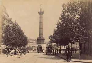 La Colonne de Juillet Paris Street Life Old Animated Instantaneous Photo 1885