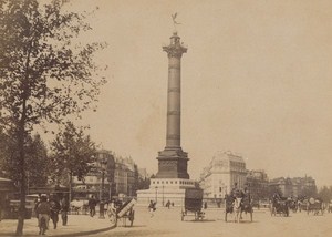 La Colonne de Juillet Paris Street Life Old Animated Instantaneous Photo 1885