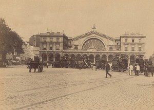 Strasbourg Railway Station Paris Street Life Old Instantaneous Photo 1885