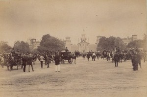 Les Courses de Longchamps Paris Street Life Old Instantaneous Photo 1885